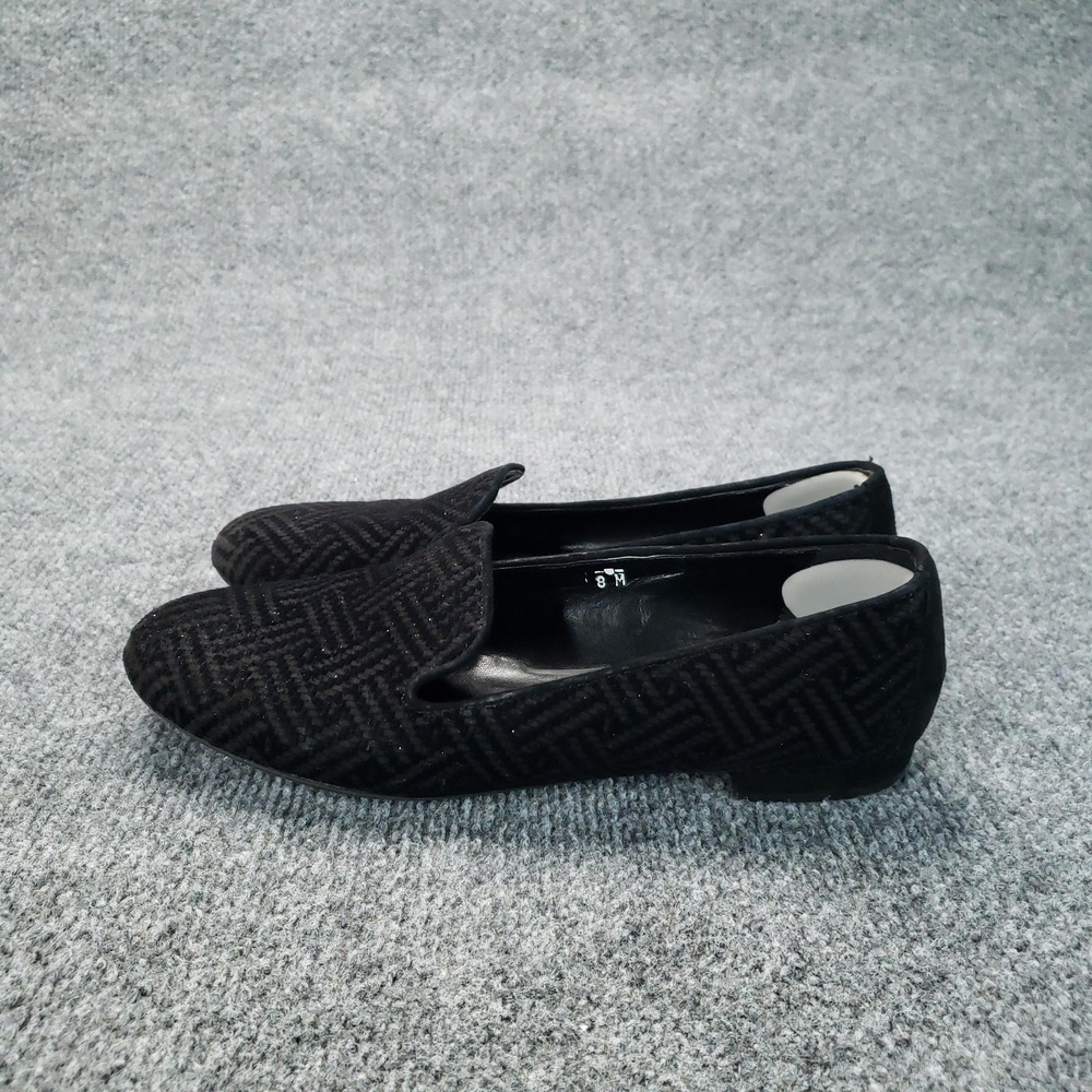 Sesto Meucci Shoes Womens Size 8 Black Velvet Loafer Flats Slip On Italy Glitter - Picture 4 of 16